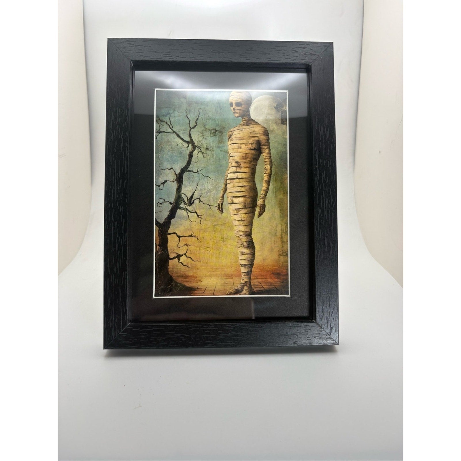 Vintage Mummy Gothic Art Print – Framed 5x7 Spooky Horror Decor