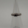 ✨ Minimalist Triangle Accent Ring – Silver Tone Stackable Band ✨