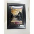 Haunted Lakeside Castle Art Print – Framed 5x7 Gothic Dark Academia Decor