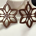 🌸 Floral Mandala Wood Statement Earrings 🌸