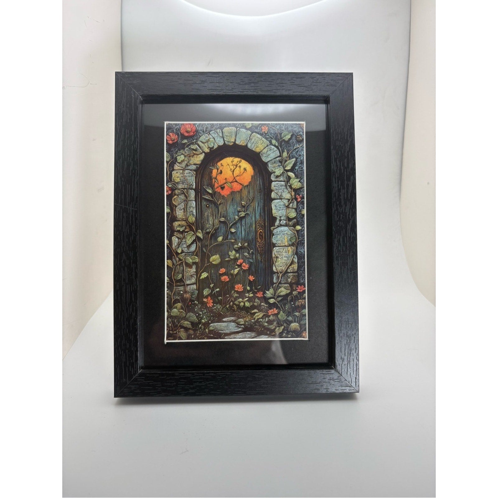 Enchanted Fairy Door Art Print – Framed 5x7 Cottagecore Witch Decor
