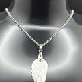 🤍 White Howlite Angel Wing Pendant Necklace 🤍