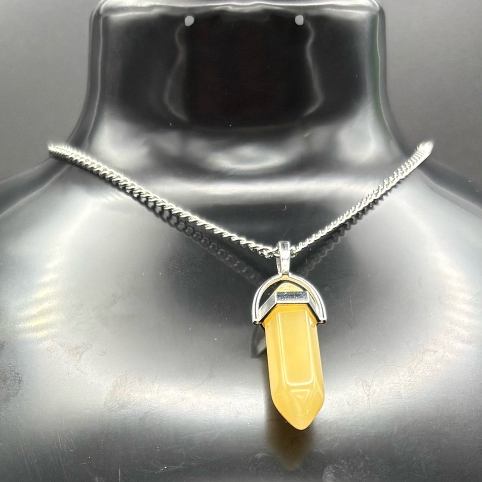 Golden Yellow Prism Pendant Necklace | Crystal-Style Glass