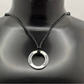 Imagine Circle Pendant Necklace – Inspirational Word Necklace on Black Cord