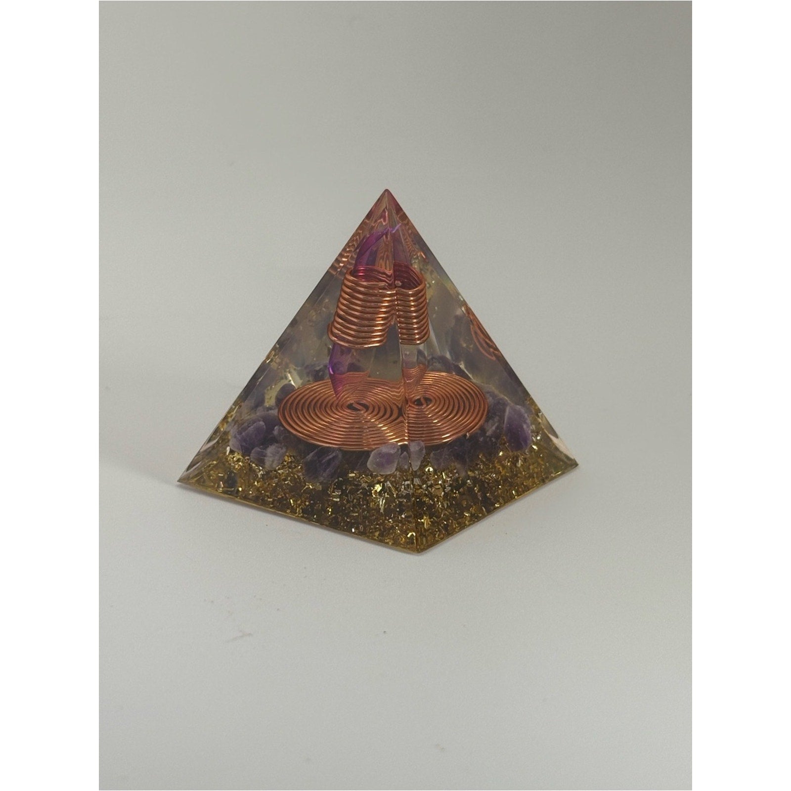 Amethyst Orgone Pyramid | Copper Coil Energy Generator