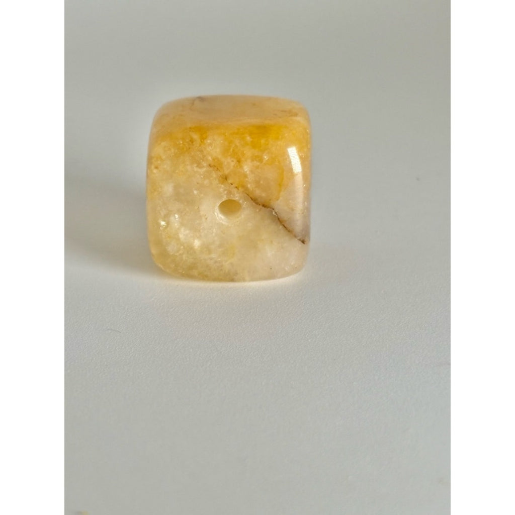Citrine Stone Incense Holder Cube | Polished Stone Burner