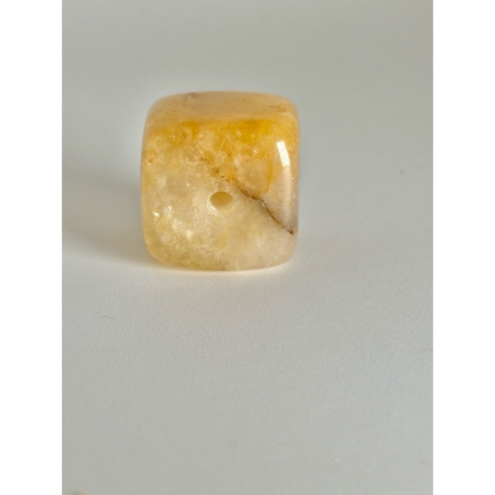 Citrine Stone Incense Holder Cube | Polished Stone Burner