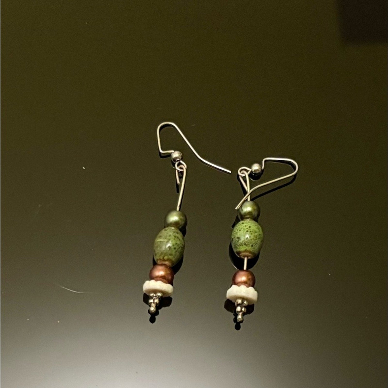 Handmade Green Beaded Jewelry Set – Bracelet, Earrings & Ring