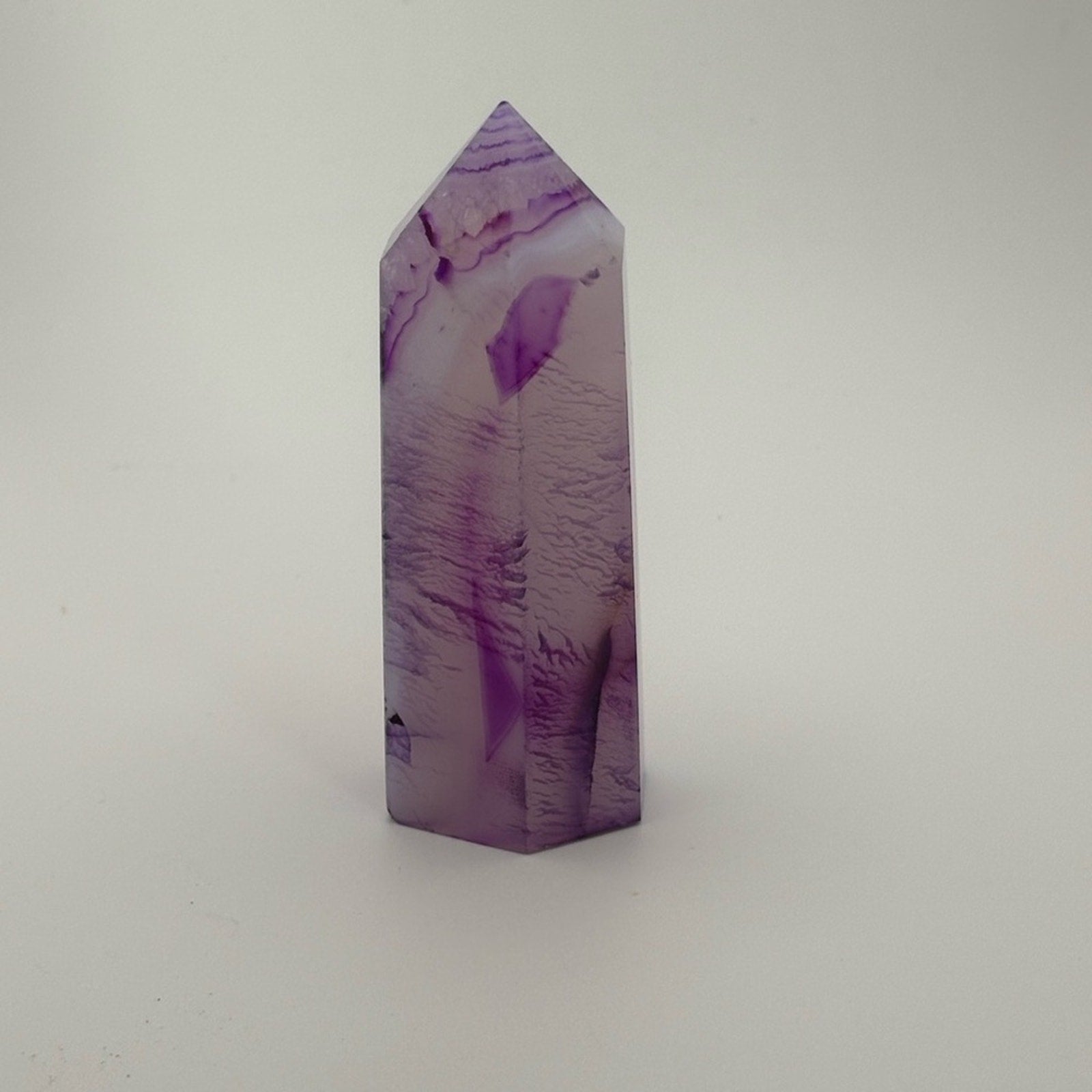 4” Purple Agate Tower 💜 Dyed Banded Crystal Point