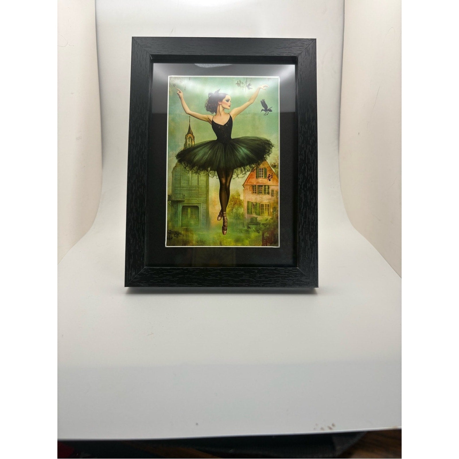 Dark Fairy Ballet Art Print – Framed 5x7 Gothic Whimsy Decor