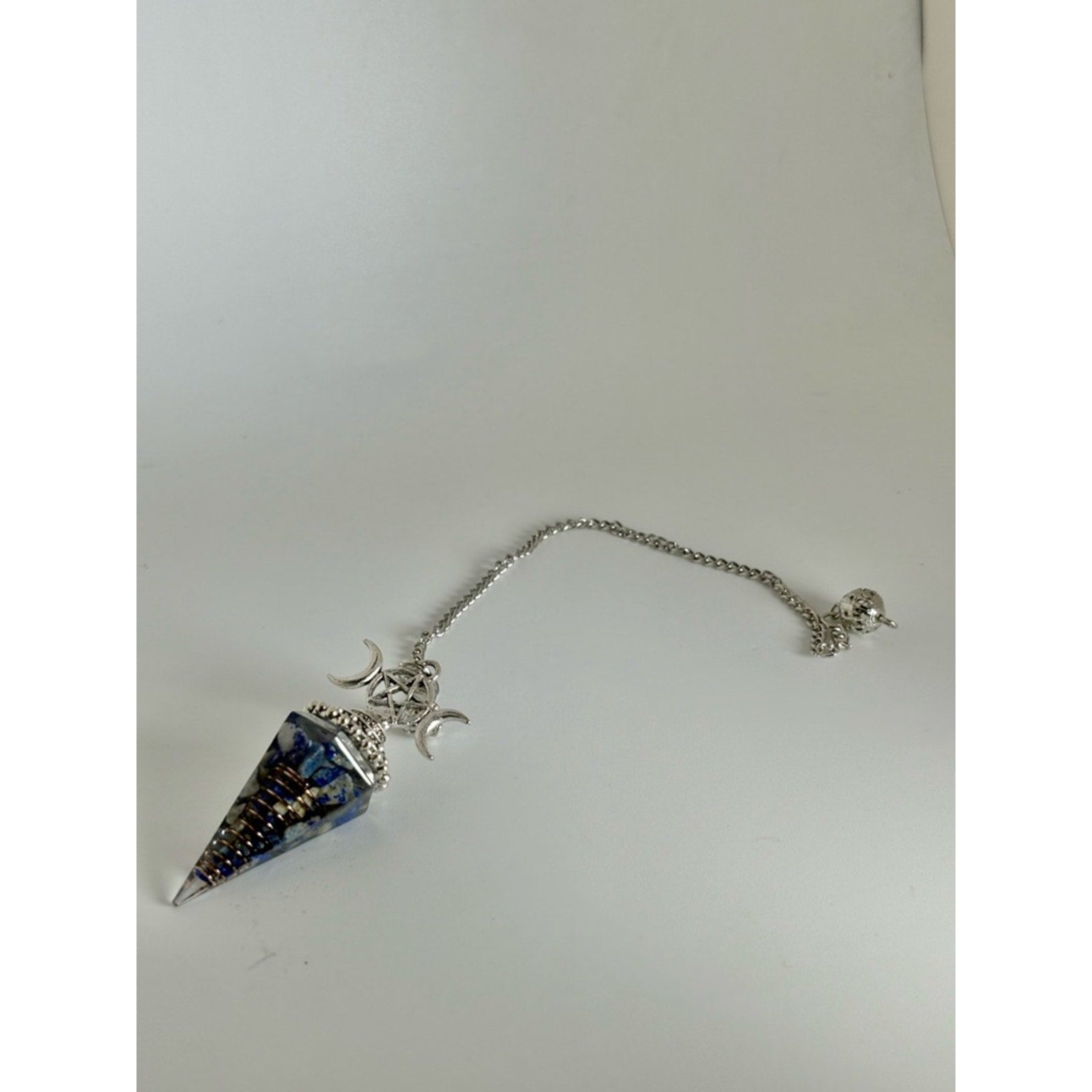 Lapis Lazuli Orgone Pendulum | Triple Moon Pentacle | Divination Tool