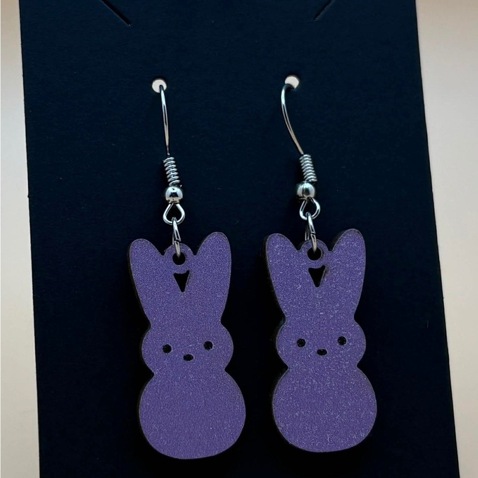 Purple Bunny Dangle Earrings | Cute & Lightweight