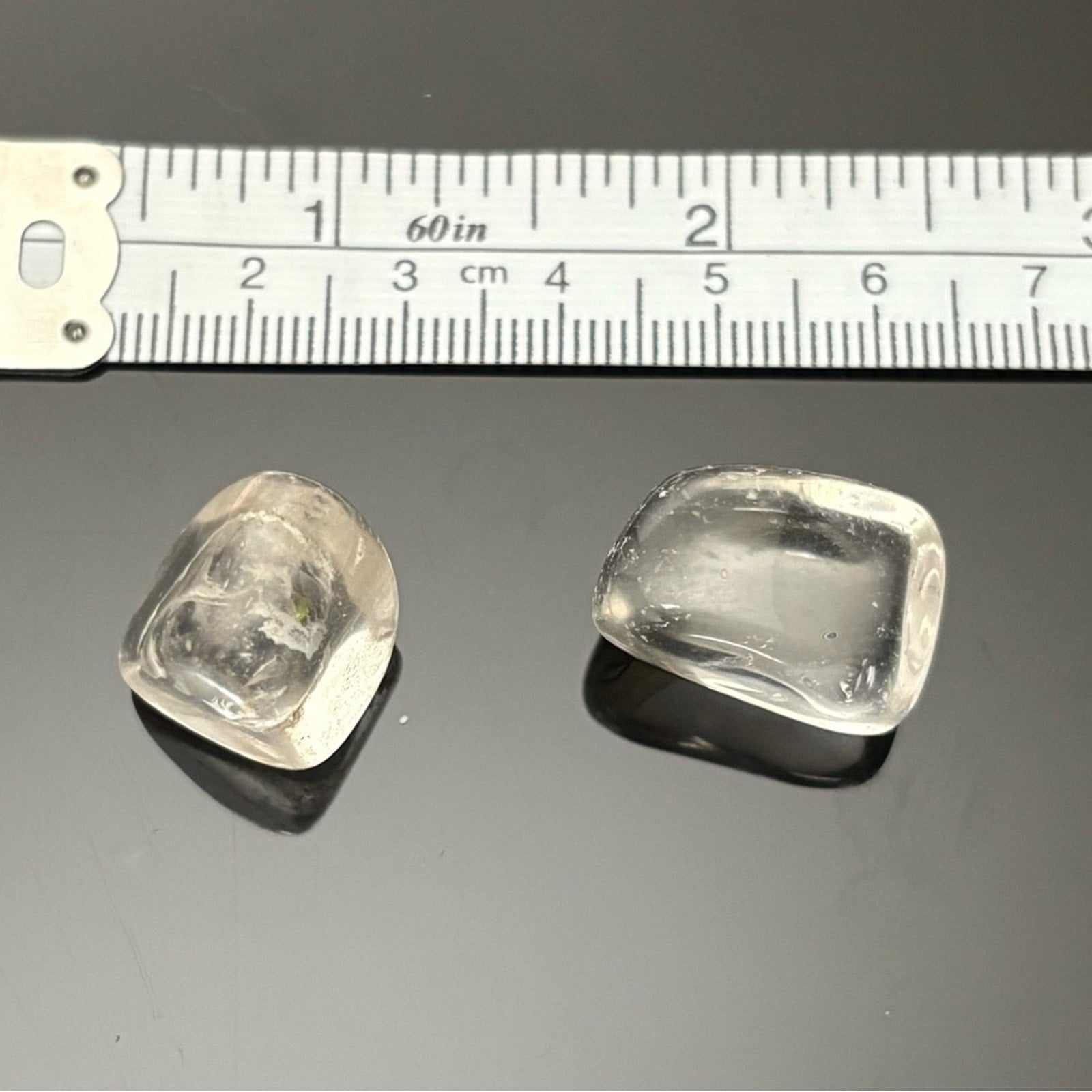 🪞Set of 2 Clear Quartz Tumbles — Crystal Clarity & High Vibes!🪞