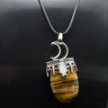 🌙 Tiger’s Eye Crescent Moon Pendant Necklace 🌙