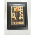 Vintage Apothecary Illustration in Black Wood Frame - Fire Urn Artwork